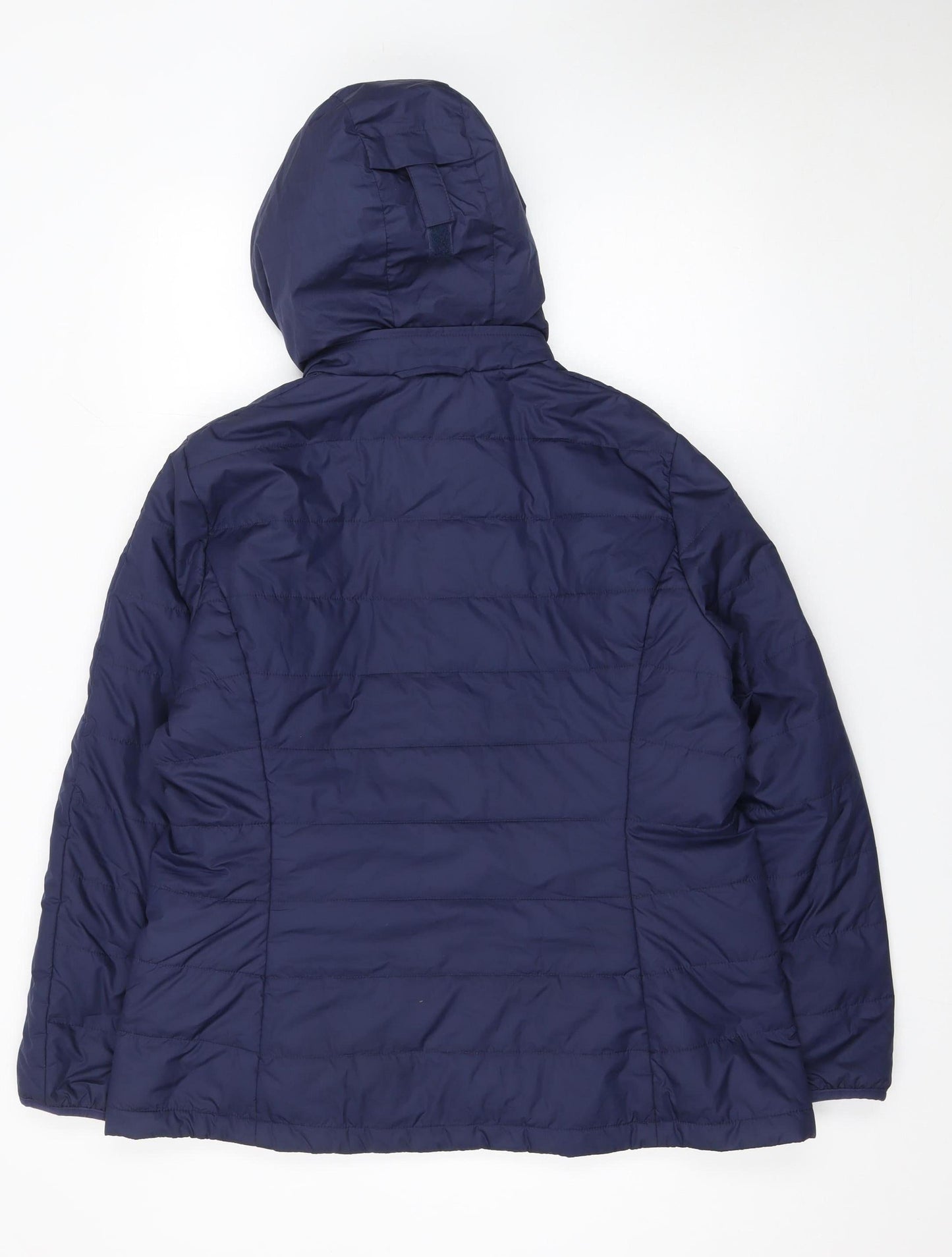 Brooks Brothers Womens Blue XL Puffer Jacket Hooded Polyester