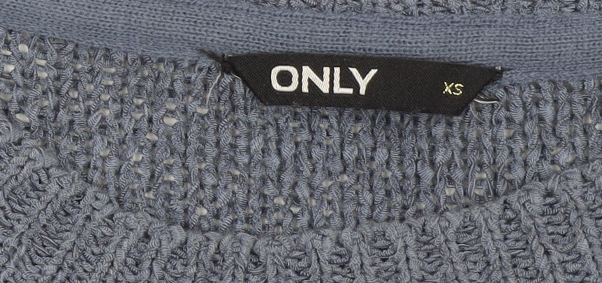 ONLY Womens Blue XS Chunky Knit Pullover Jumper