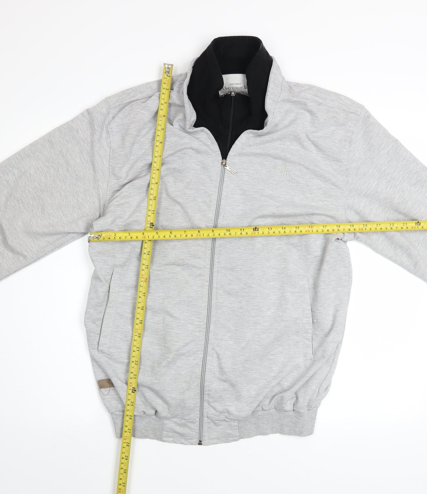 Abercrombie & Fitch Men's Grey Full Zip Sweatshirt L Regular Fit