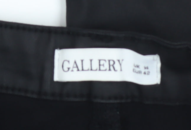 Gallery Womens Black Slim Fit Stretch Trousers Size 14