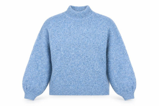 Vero Moda Women's Blue Mock Neck Chunky Knit Jumper M