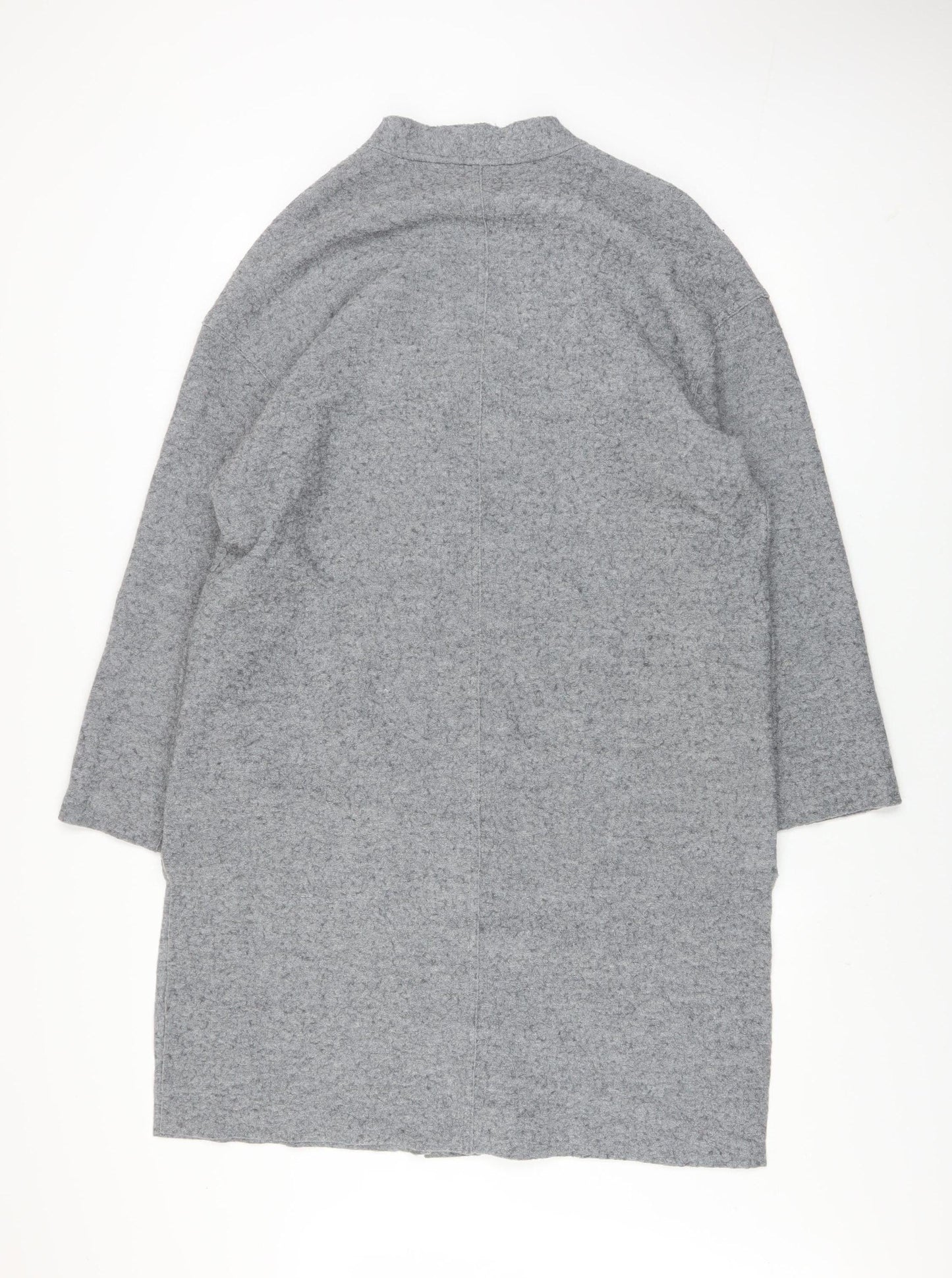 Modern Rarity Women Grey Wool Blend Mid-Length Coatigan M