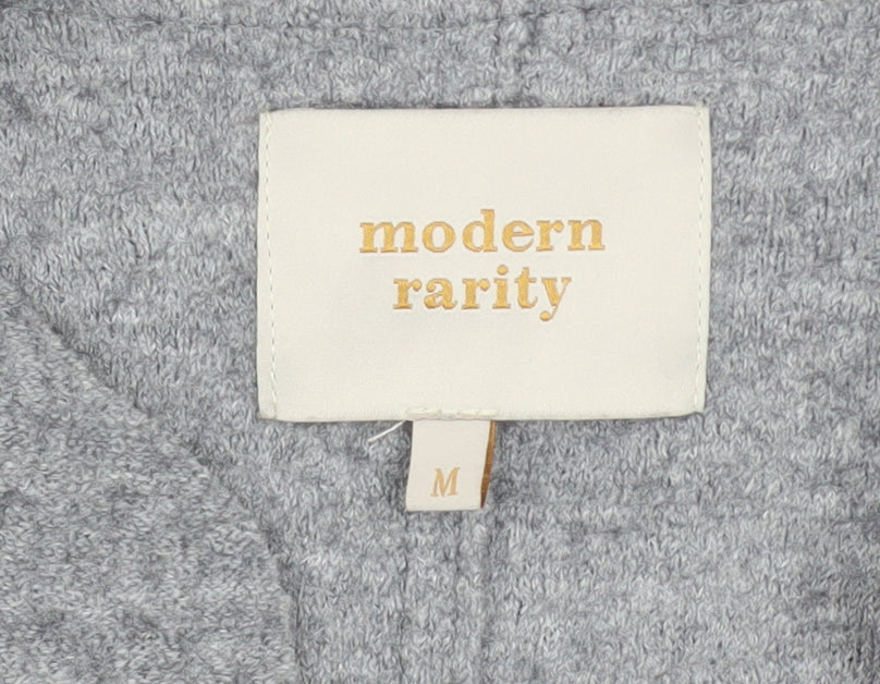 Modern Rarity Women Grey Wool Blend Mid-Length Coatigan M