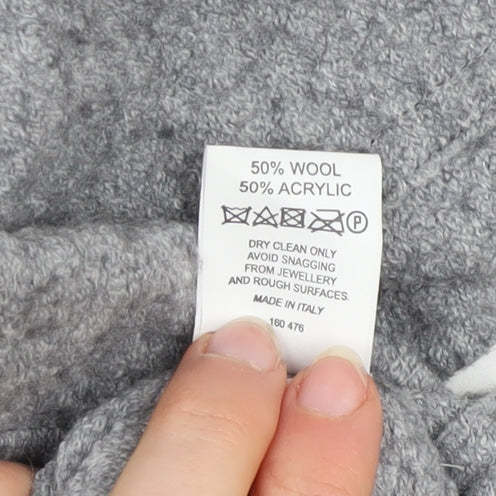 Modern Rarity Women Grey Wool Blend Mid-Length Coatigan M