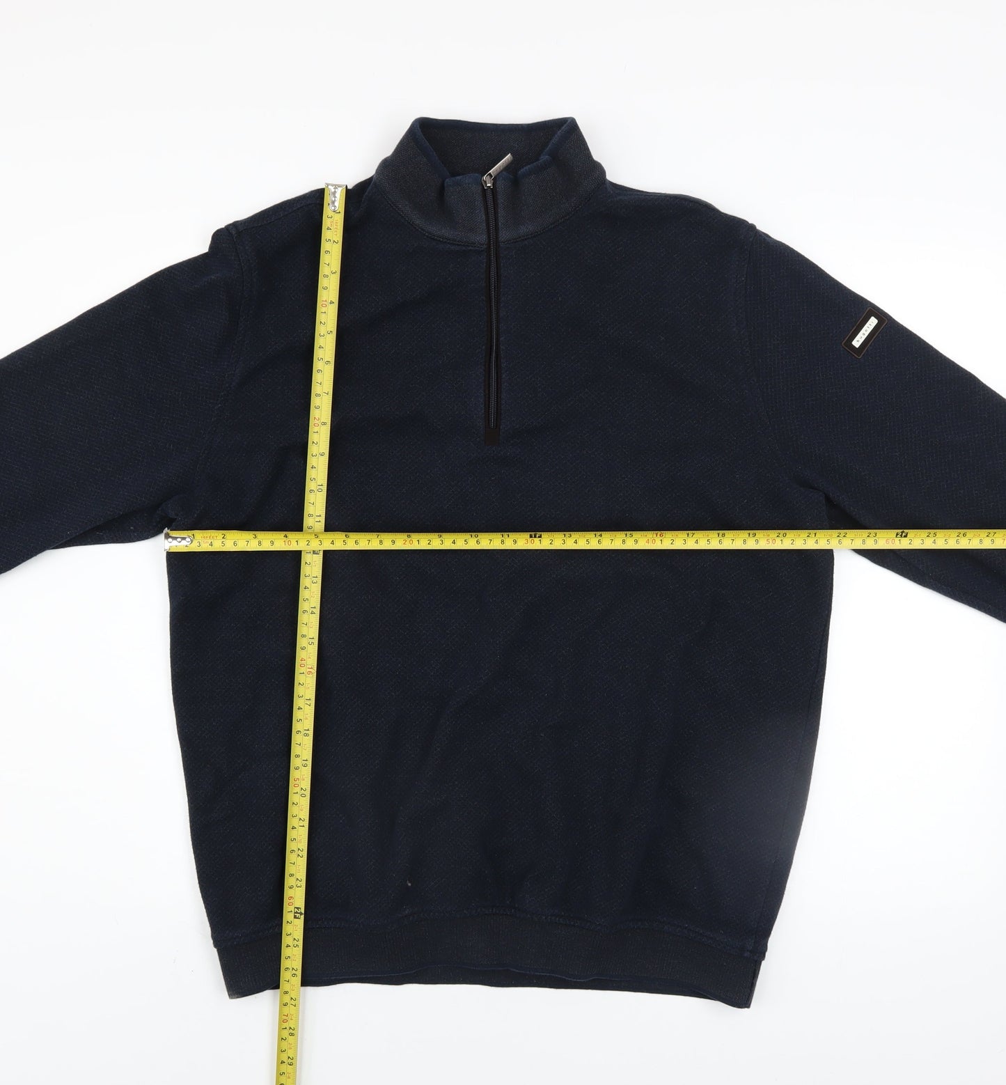 Bugatti Men's Blue 2XL High Neck Half Zip Cotton Jumper