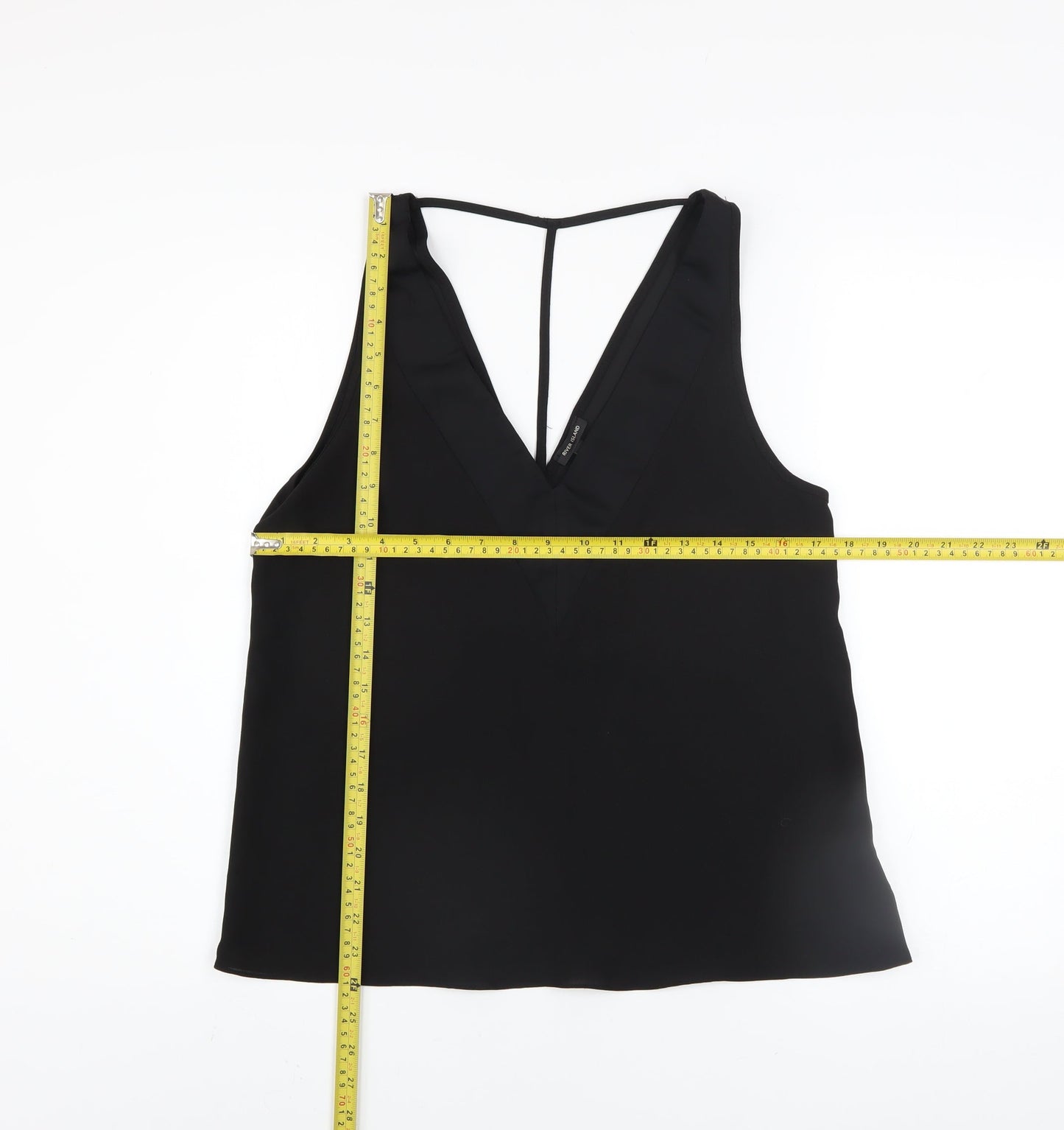 River Island Women’s Black Size 8 V-Neck Camisole Tank Top