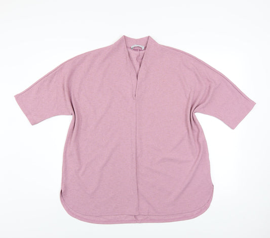 Gallery Women Pink Knit Kimono Sleeve Blouse UK Large