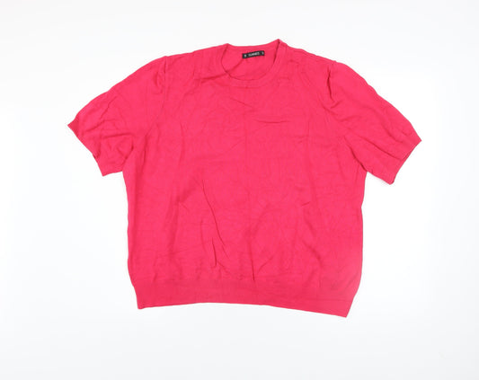 Dunnes Stores Women's Hot Pink Crew Neck Knit Jumper Size 2XL