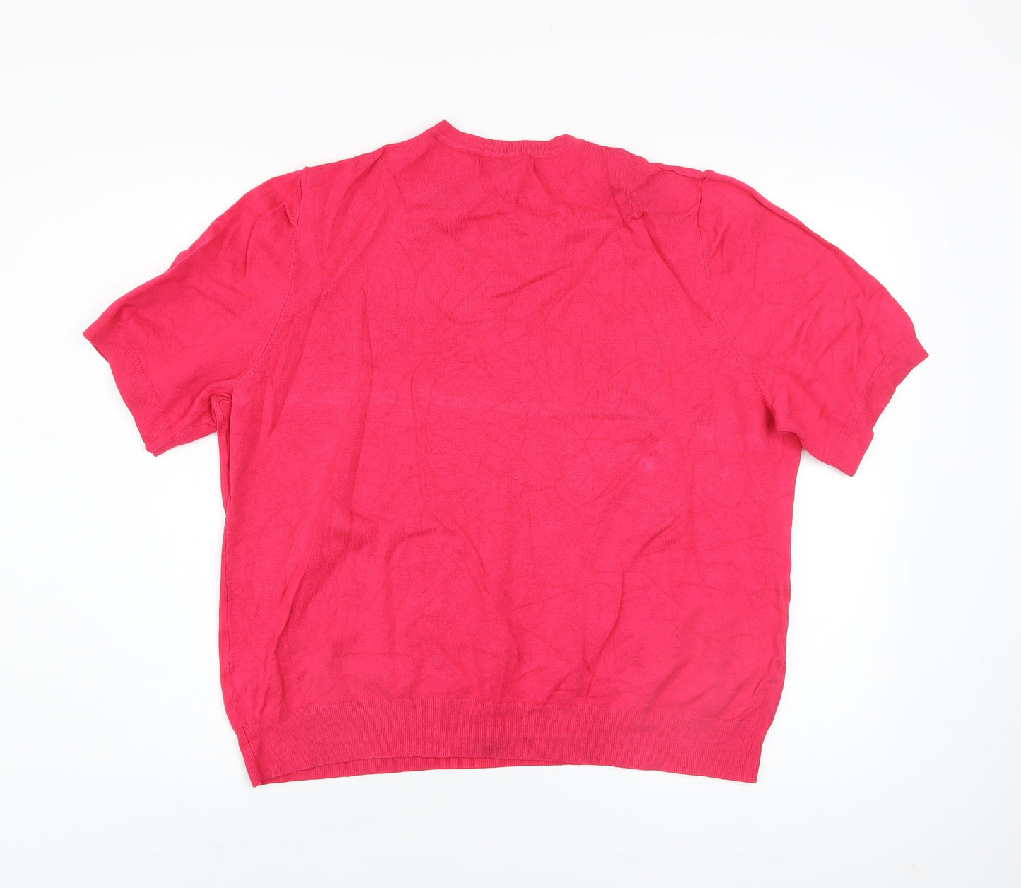 Dunnes Stores Women's Hot Pink Crew Neck Knit Jumper Size 2XL
