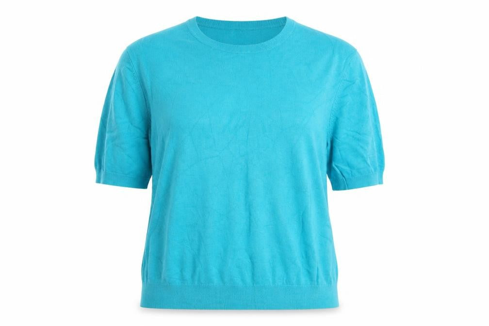 Front view of St. Bernard Women’s Blue 2XL Pullover Knit Short Sleeve Jumper
