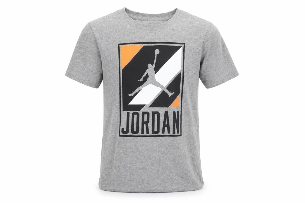 Jordan Boys Grey Graphic Print Short Sleeve Crew Neck T-Shirt 12-13 Years