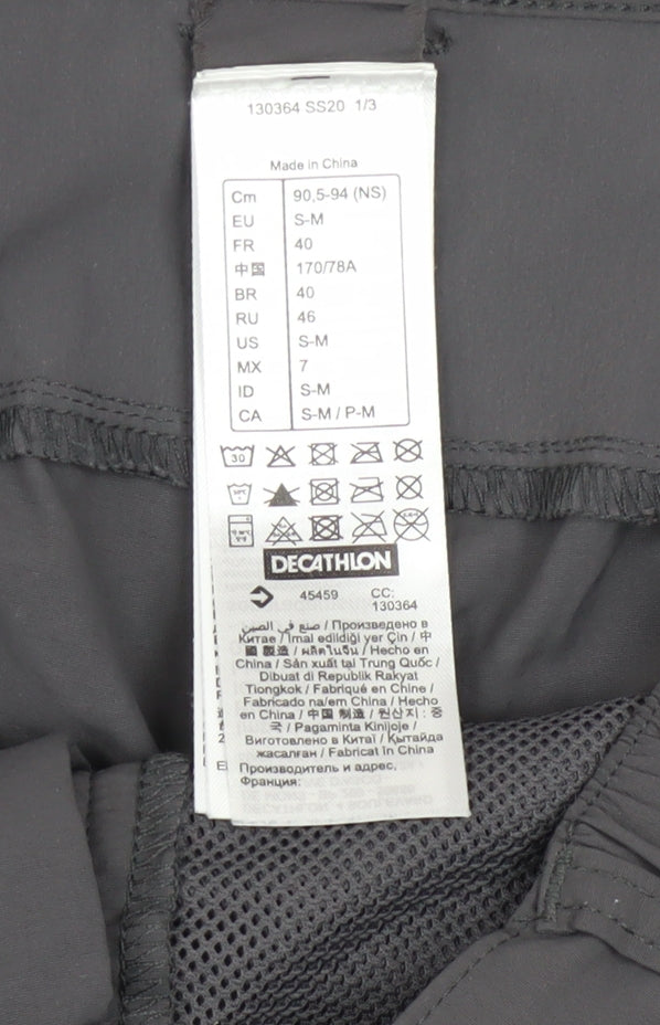 Quechua Men's Grey Cargo Shorts S Regular Fit Outdoor Quick Dry