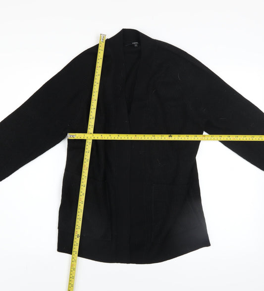 Next Women Black XS Knit Open Front Long Sleeve Cardigan