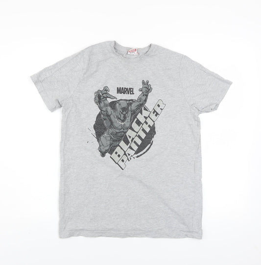 Marvel Boys Grey Black Panther Graphic T-Shirt 12-13 Years Regular Fit