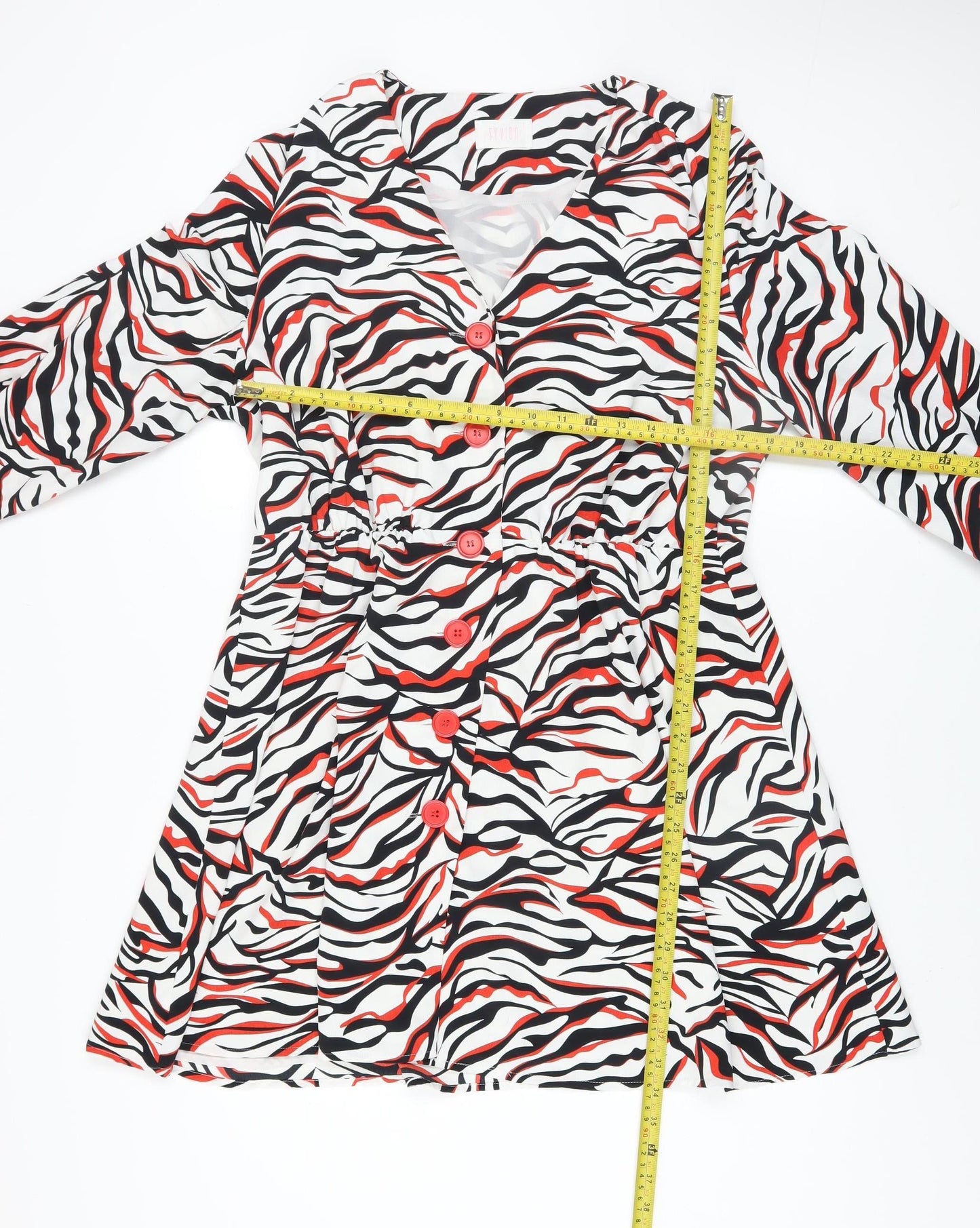 Savida Womens Multicoloured Animal Print A-Line Knee Length Dress Size 16