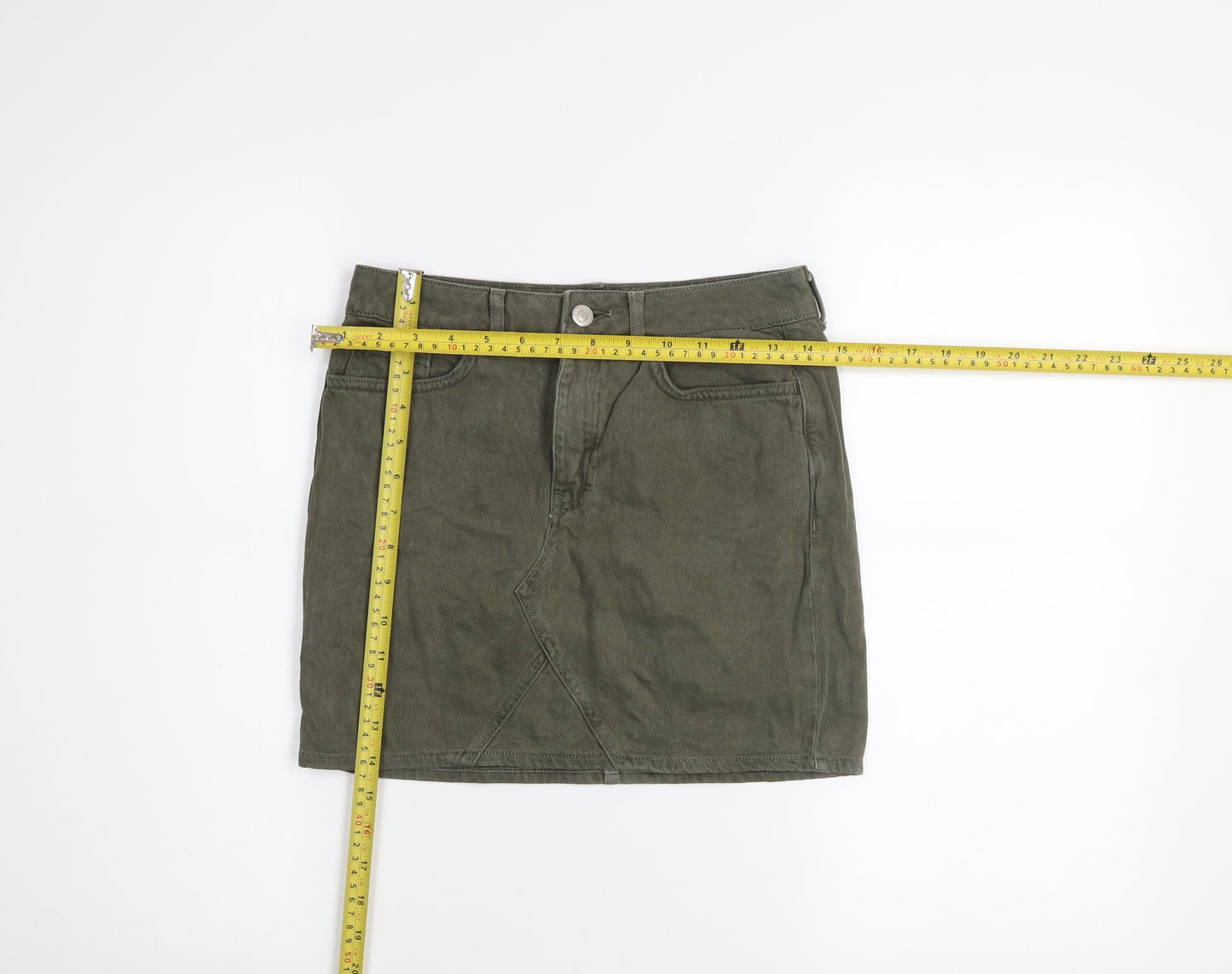 New Look Teens Green Denim Short Skirt Age 11 Cotton Casual