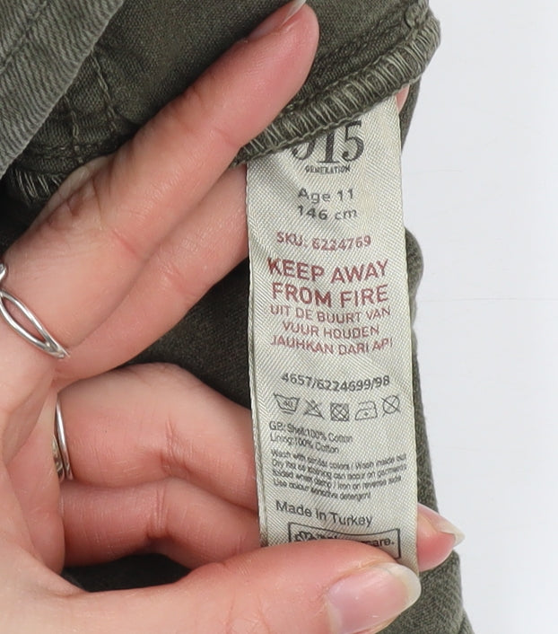 New Look Teens Green Denim Short Skirt Age 11 Cotton Casual