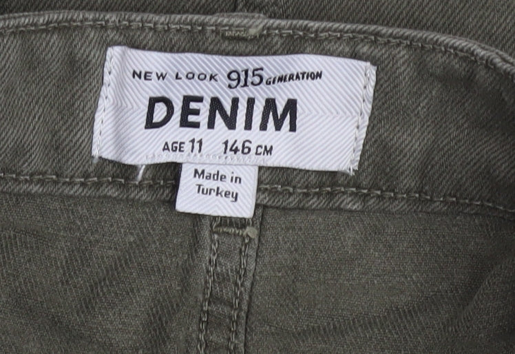 New Look Teens Green Denim Short Skirt Age 11 Cotton Casual