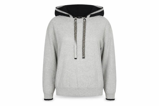 River Island Women Grey Sparkle Drawstring Hoodie Size 6