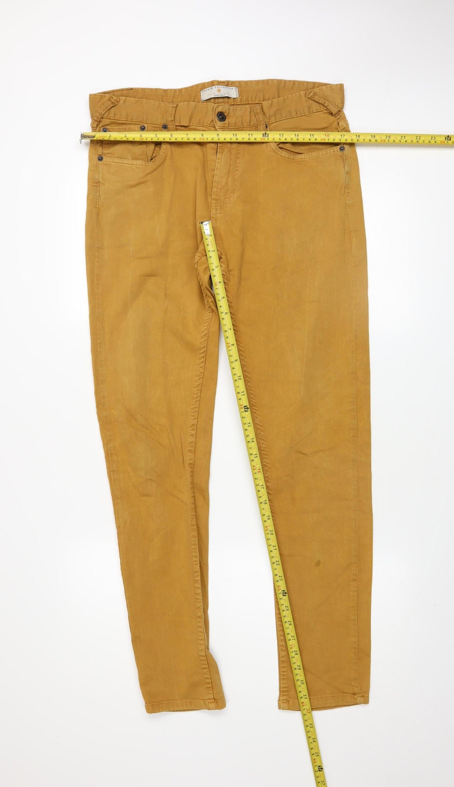 Zara Man Men's Brown 32 Slim Fit Chino Trousers Casual Cotton