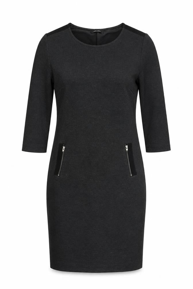 Olsen Women Black Size 10 Shift Knee Length 3/4 Sleeve Dress