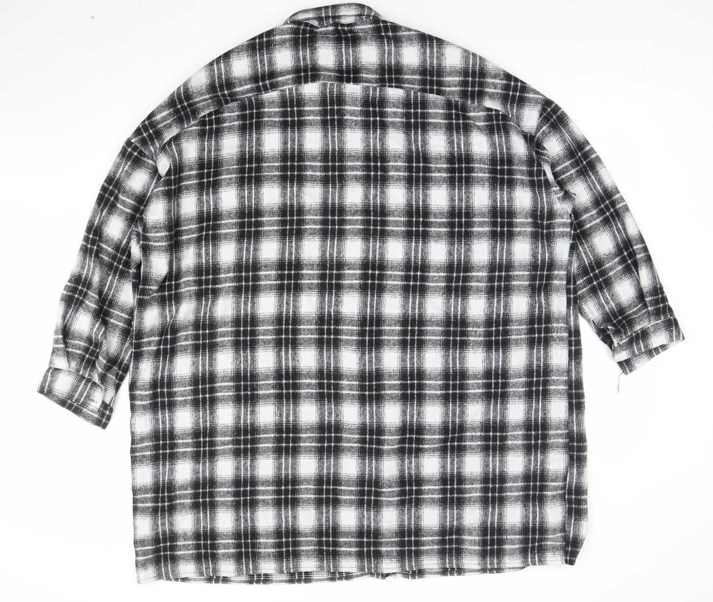 Boohoo Womens Black Check 3/4 Sleeve Shirt Dress Size 10