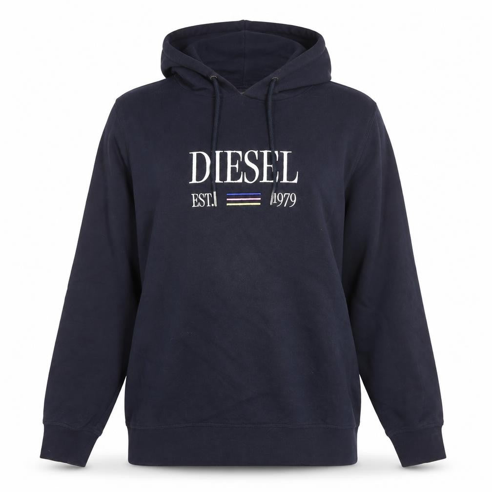 Diesel Womens Black Medium Pullover Hoodie Embroidered Logo