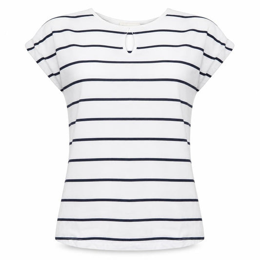 JoJo Maman Bébé Women’s White Navy Striped Maternity T-Shirt M