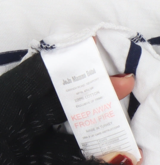 JoJo Maman Bébé Women’s White Navy Striped Maternity T-Shirt M