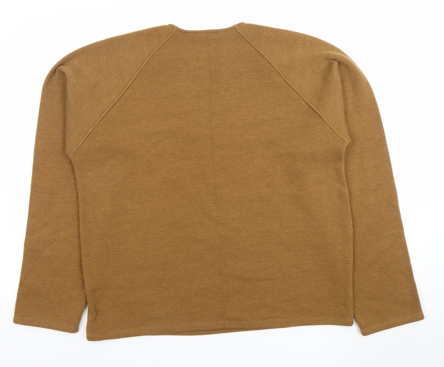 ZARA Women Brown Crew Neck Long Sleeve Pullover Jumper Size M