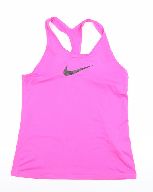 Nike Women Pink Dri-FIT Racerback Athletic Tank Top Size S
