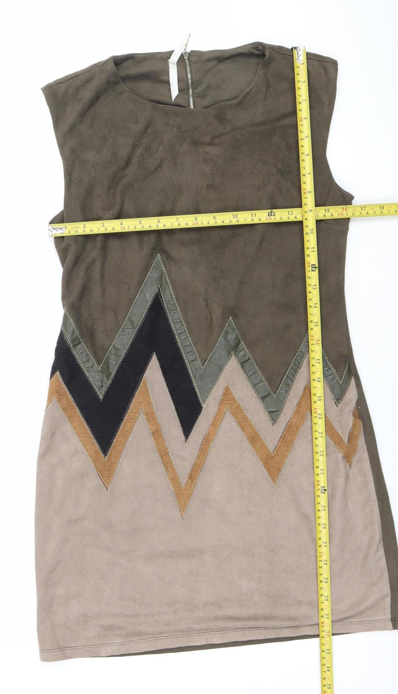 Stella Morgan Women’s Brown Chevron Shift Dress Size 12