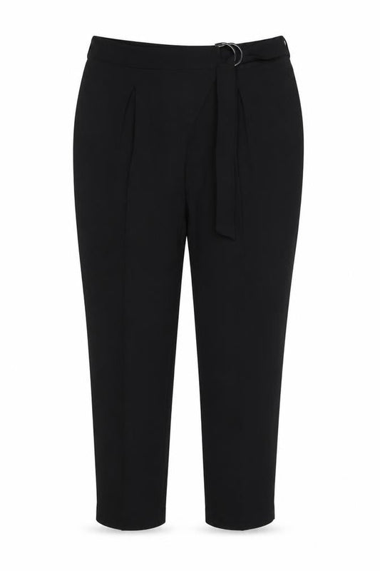 Marks and Spencer Autograph Women’s Black Pleated Belted Tapered Trousers UK 14