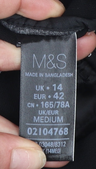 Marks and Spencer Autograph Women’s Black Pleated Belted Tapered Trousers UK 14