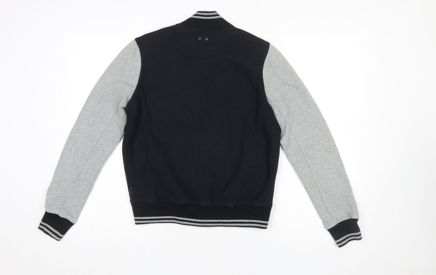 Converse Boys Black & Grey Varsity Jacket Size L Cotton Blend