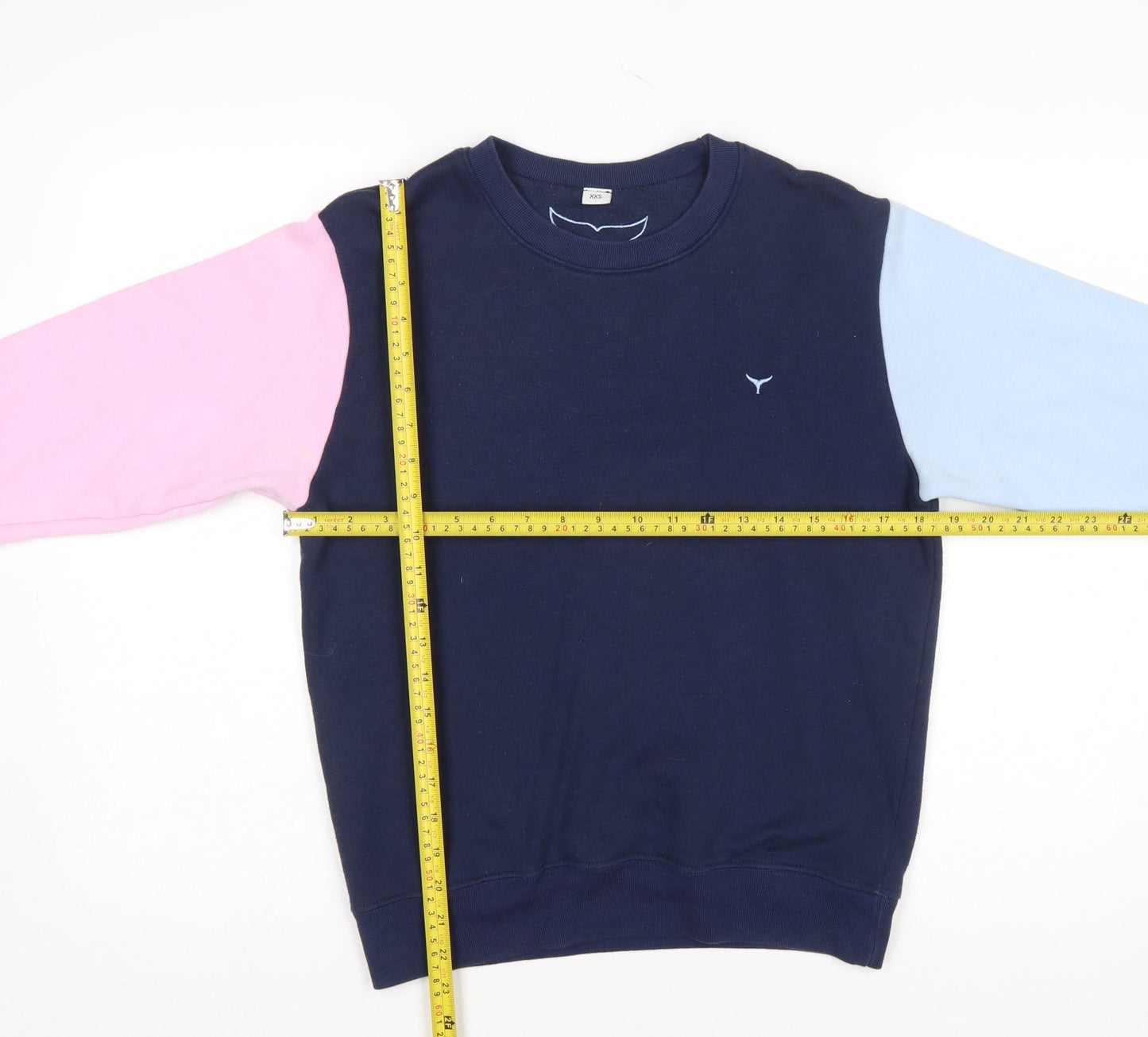 Whale of a Time Clothing Womens Navy Colourblock Sweatshirt XXS