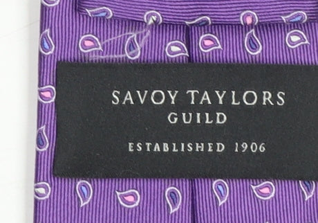 Savoy Taylors Guild Men's Purple Paisley Silk Tie - One Size