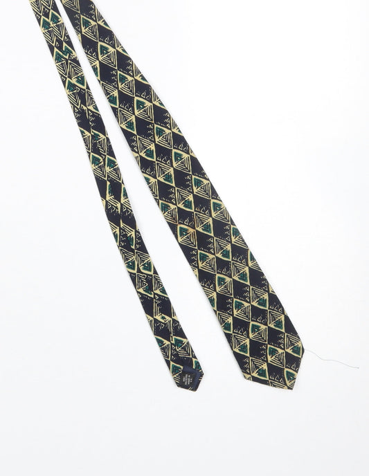 Charles of London Men's Blue Geometric Tie - 100% Polyester, One Size