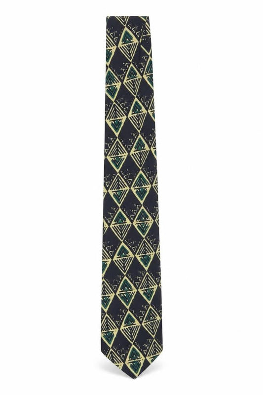 Charles of London Men's Blue Geometric Tie - 100% Polyester, One Size