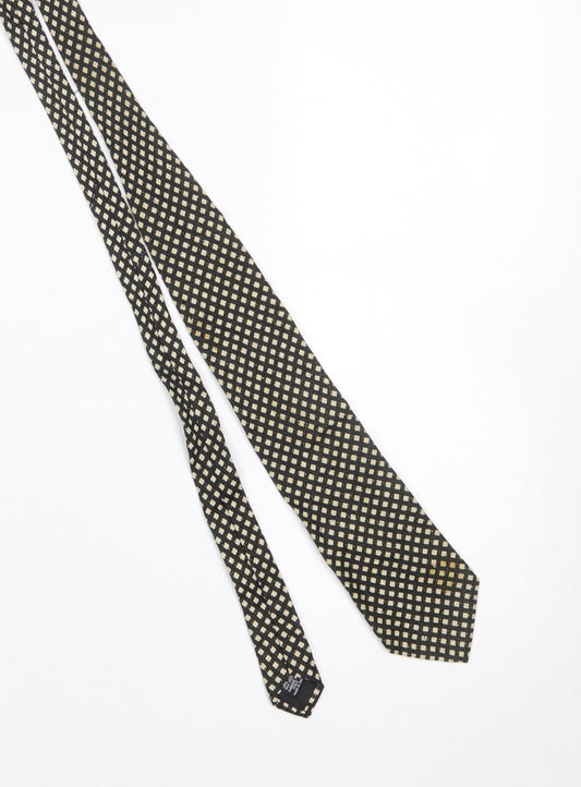 Hugo Boss Men's Black Geometric Silk Designer Tie One Size