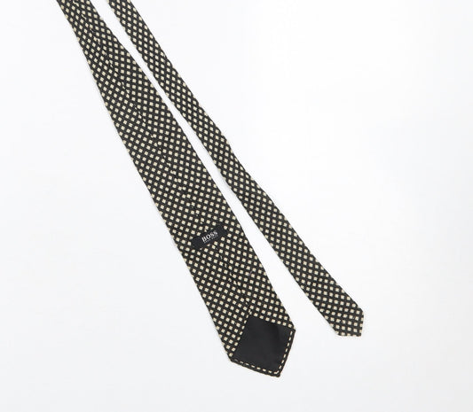 Hugo Boss Men's Black Geometric Silk Designer Tie One Size
