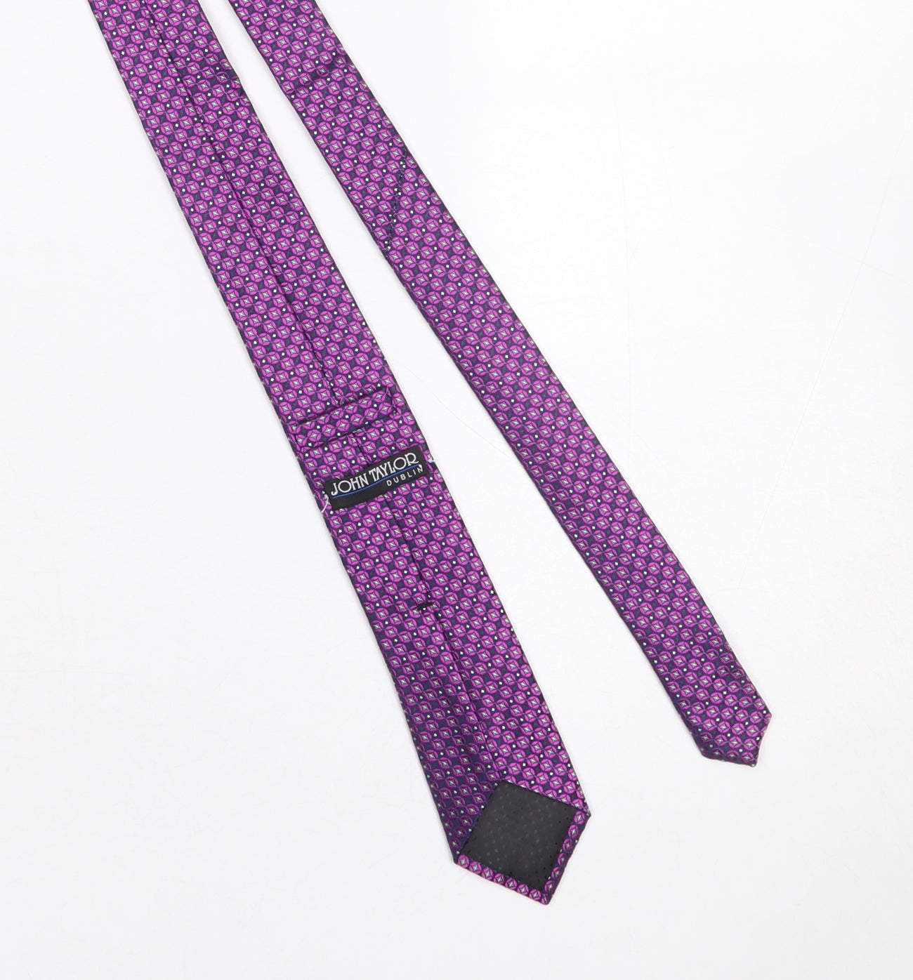 John Taylor Dublin Men's Purple Geometric Silk Slim Tie