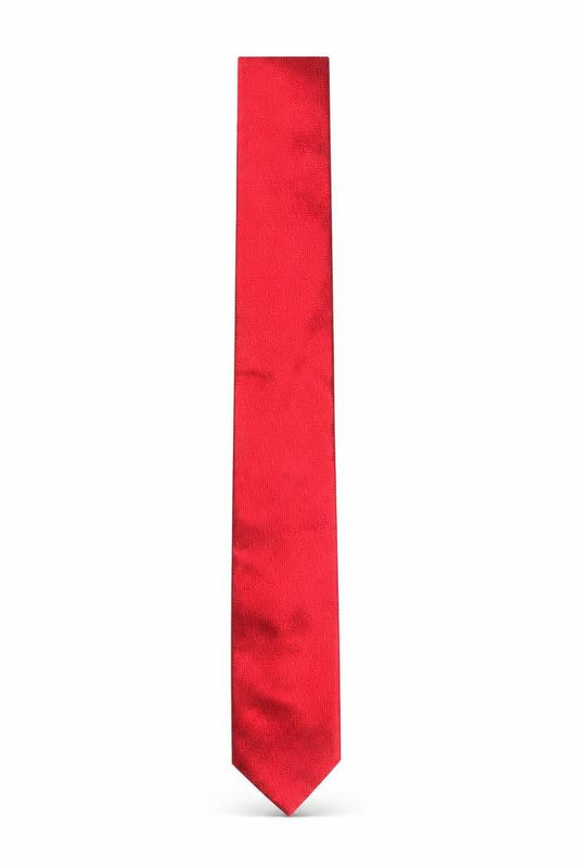 Arnotts Mens Red Herringbone Silk Slim Tie