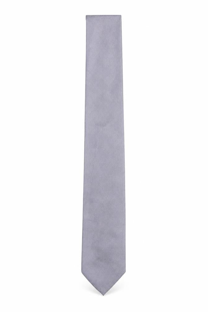 Soprano Men's Grey 100% Silk Slim Tie