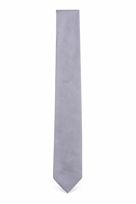 Soprano Men's Grey 100% Silk Slim Tie