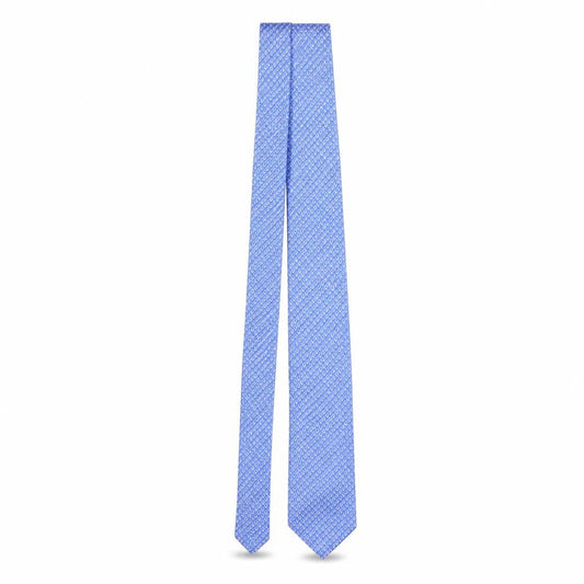 Paul Costelloe Men's Blue Patterned Silk Slim Tie 176cm