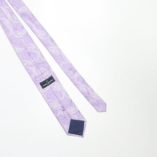 Daniel Hechter Men’s Lilac Paisley Silk Tie Slim Style 176cm