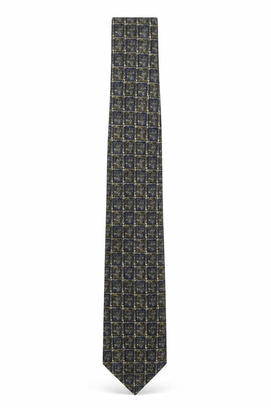 House of Fraser Men's Blue Silk Checked Designer Tie One Size