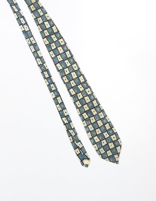 Woods & Gray Men's Aqua Geometric Pure Silk Tie