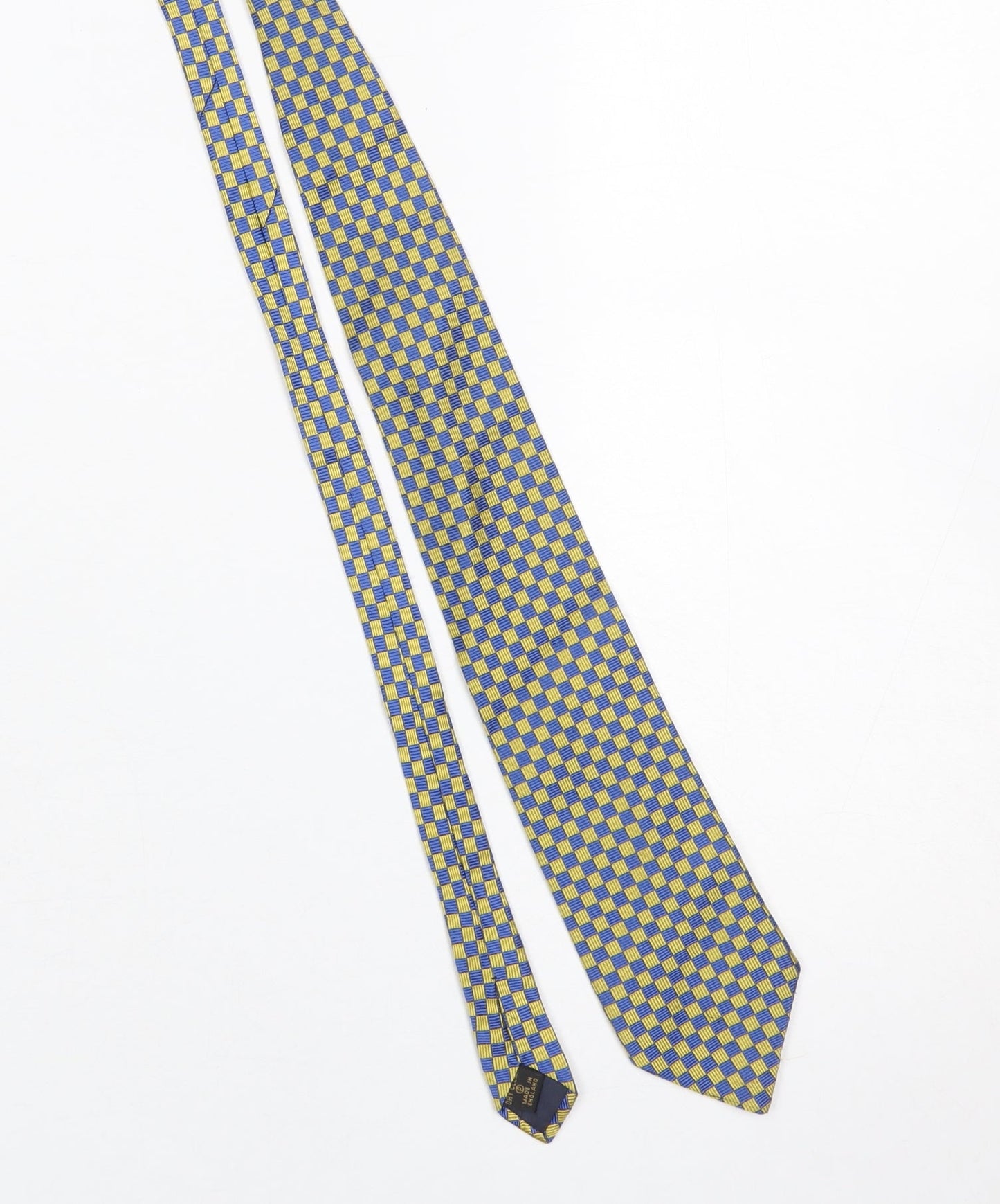 Joseph Turner Men's Blue and Gold Checked Pure Silk Tie